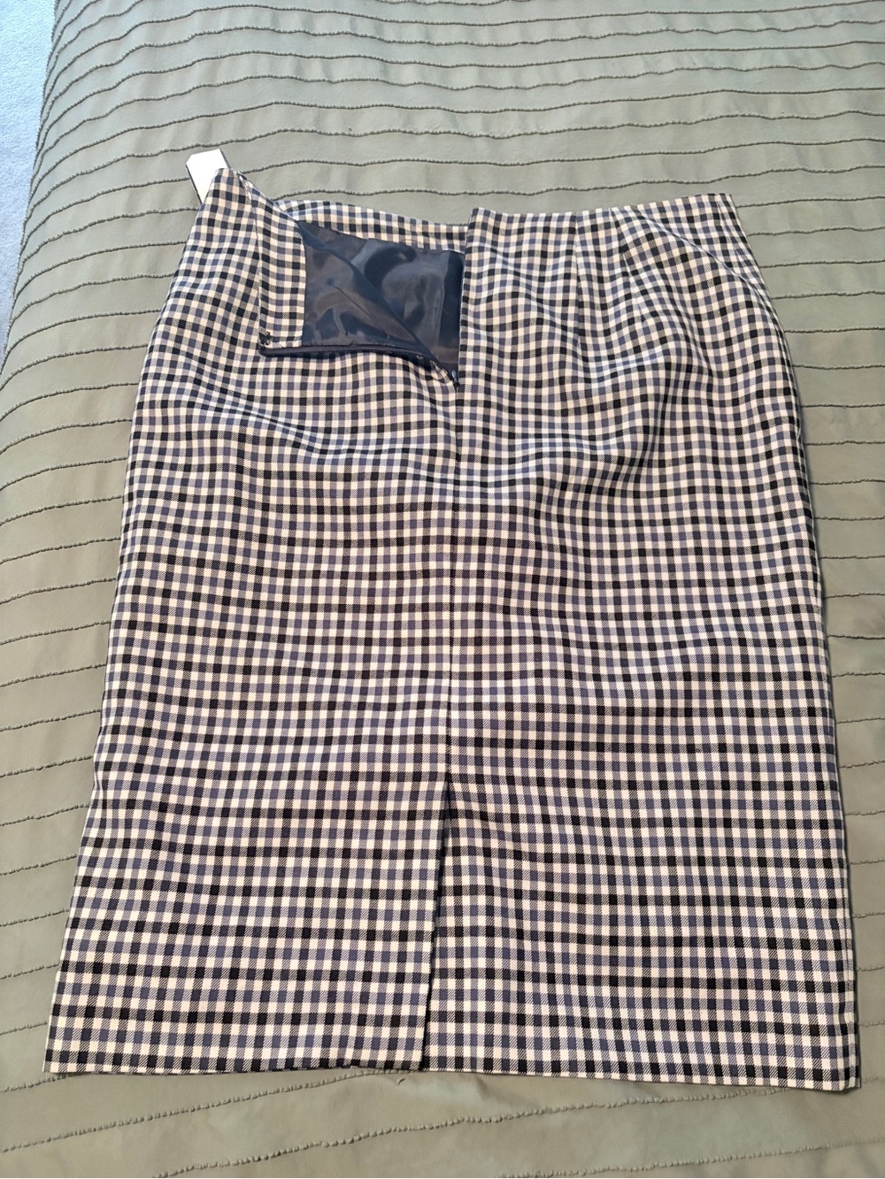Pendleton Navy and White Gingham Pencil Skirt